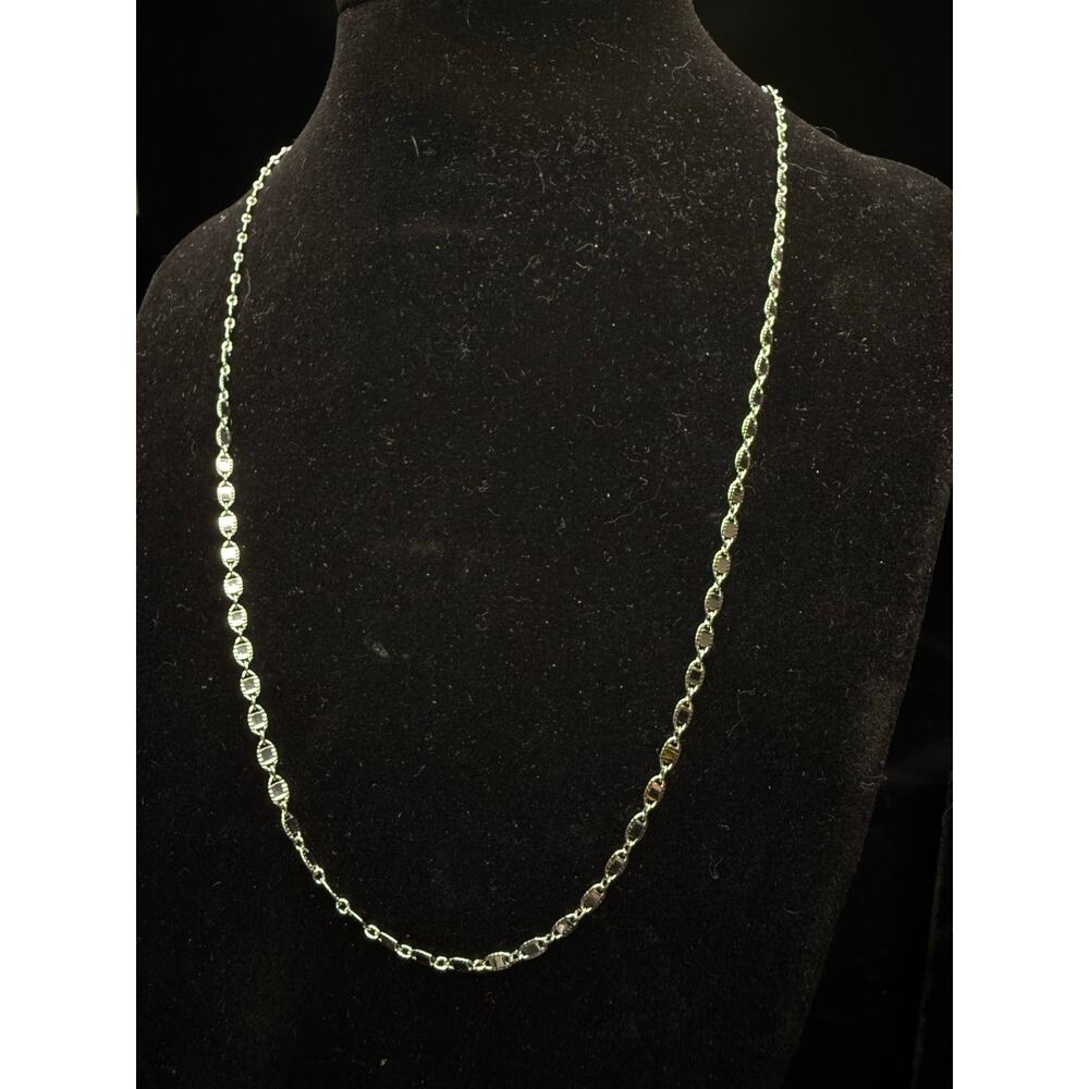 Solid 925 Italian Sterling Silver Valentino Chain Necklace 18” Long 2.5mm Wide - Picture 5 of 7